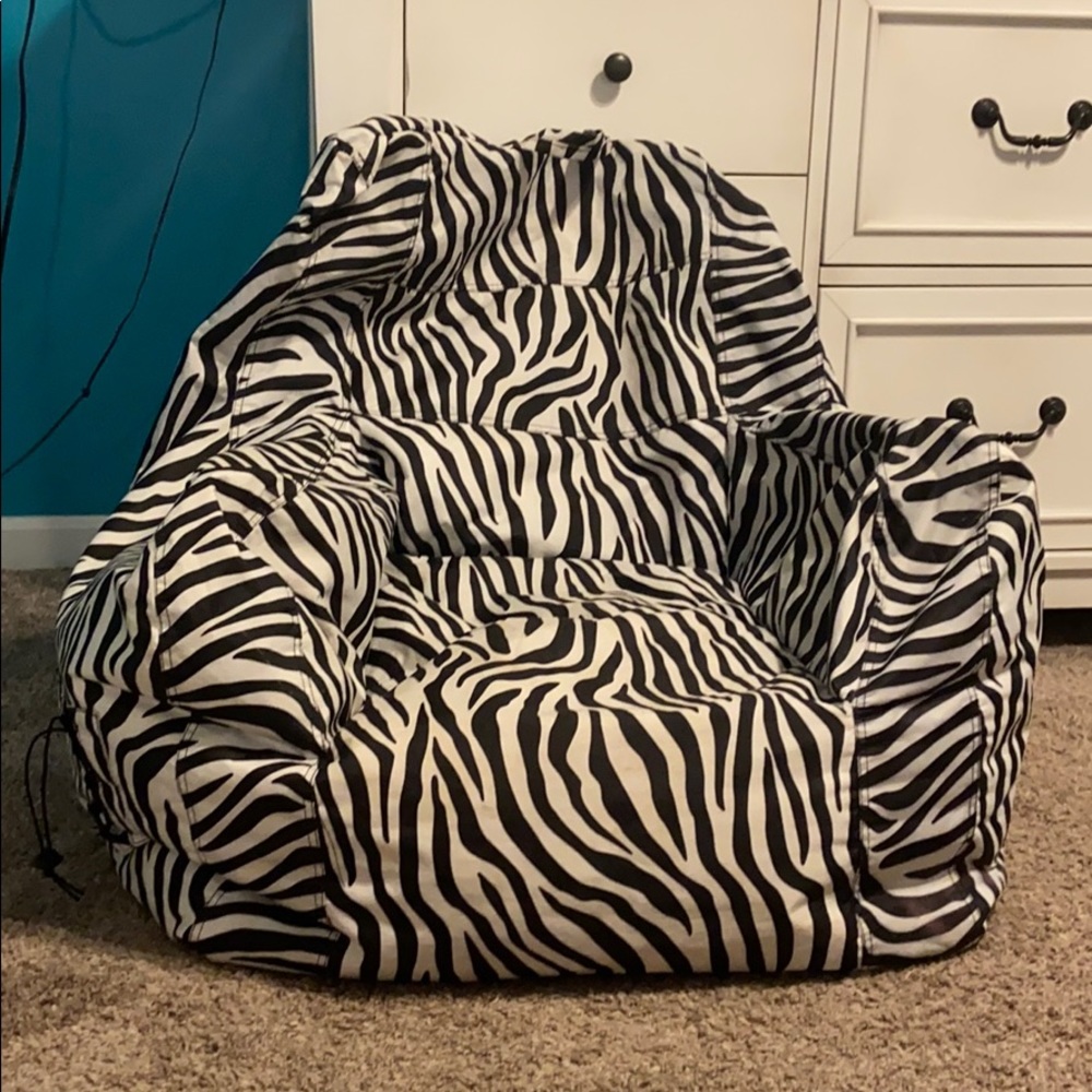 zebra print bean bag chair